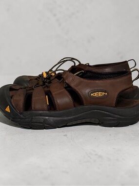 KEEN Men’s Newport Leather Sandals - Bison Brown - Size US 12
